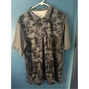 Ironwood Mens‎ Geometric Print Polo Shirt XLarge Gray Short Sleeve Golf